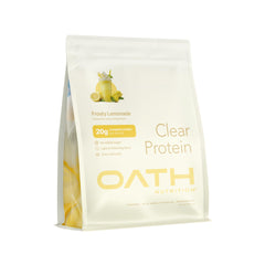 Oath Nutrition frente del empaque mostrando sabor y beneficios claros