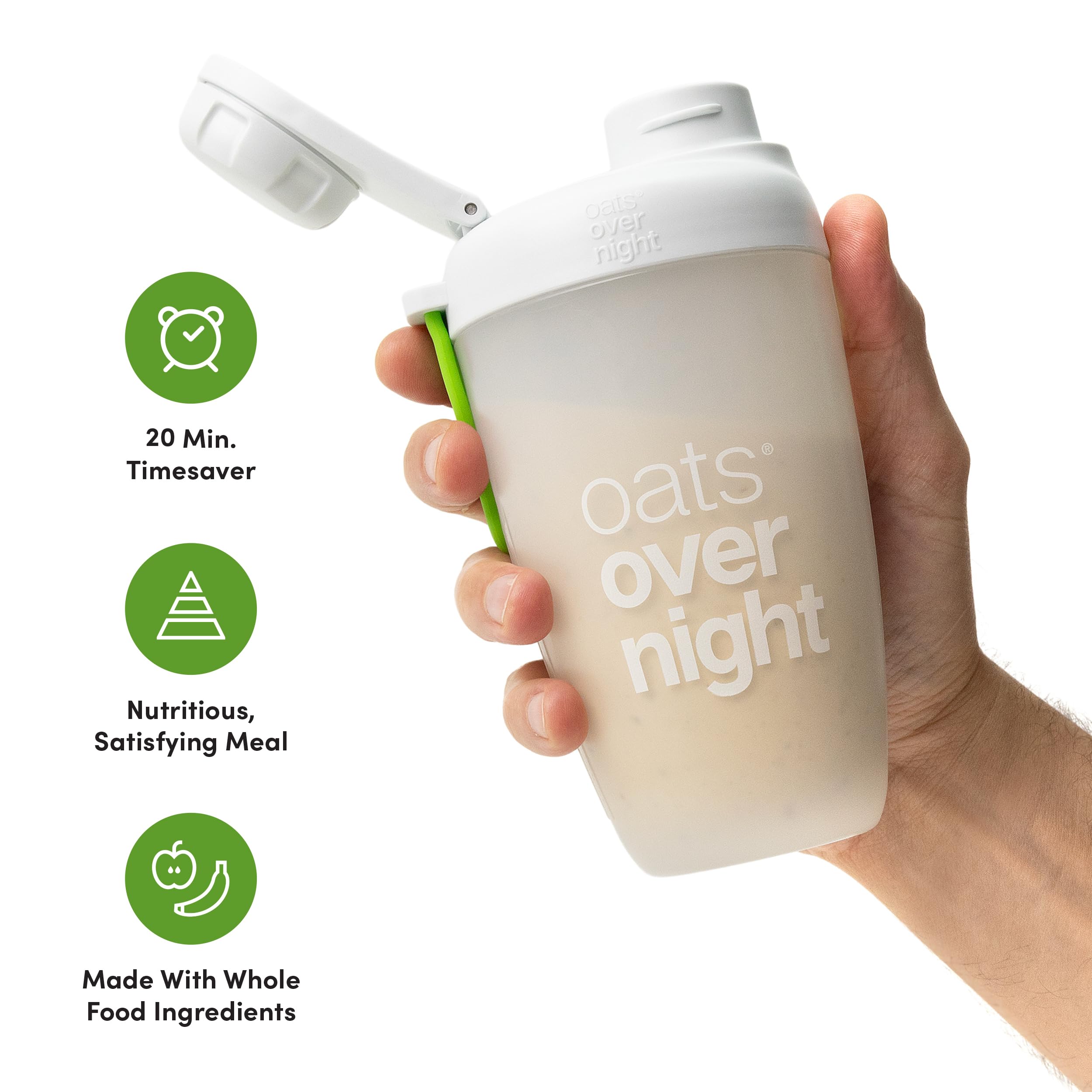 Oats Overnight detalle de etiqueta con ingredientes y certificados para seguridad