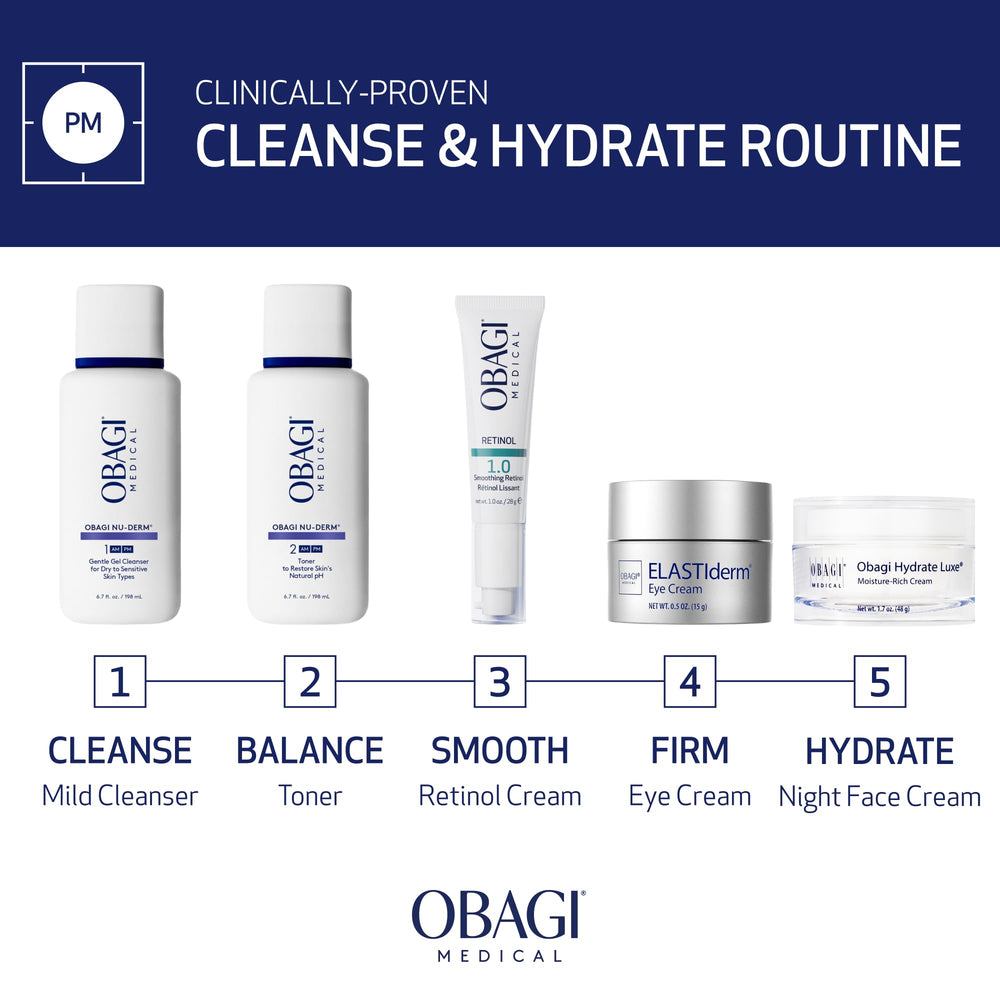 Obagi Medical etiqueta con ingredientes destacando aminoácidos de avena calmantes