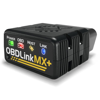 OBDLink MX+ front view showing compact diagnostic adapter and port convenience