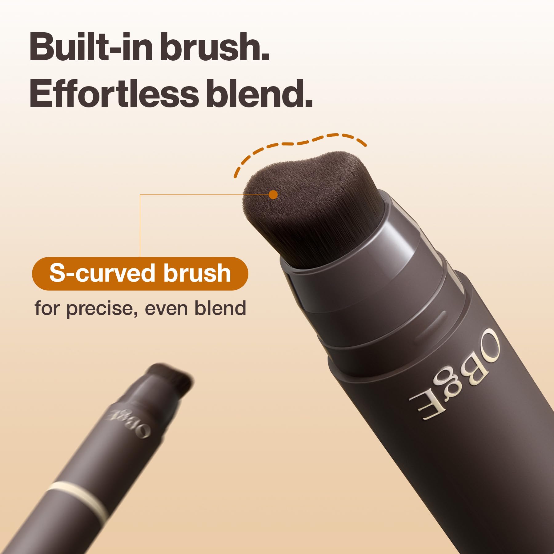 OBgE model blending stick on cheek for fast pore-blurring benefit