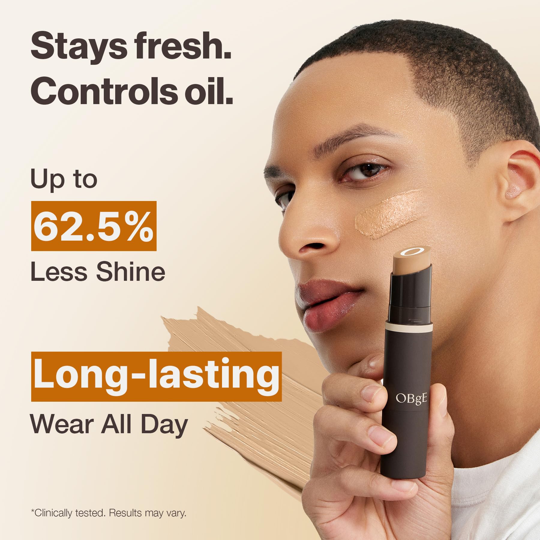 OBgE compact stick beside travel essentials for on-the-go convenience