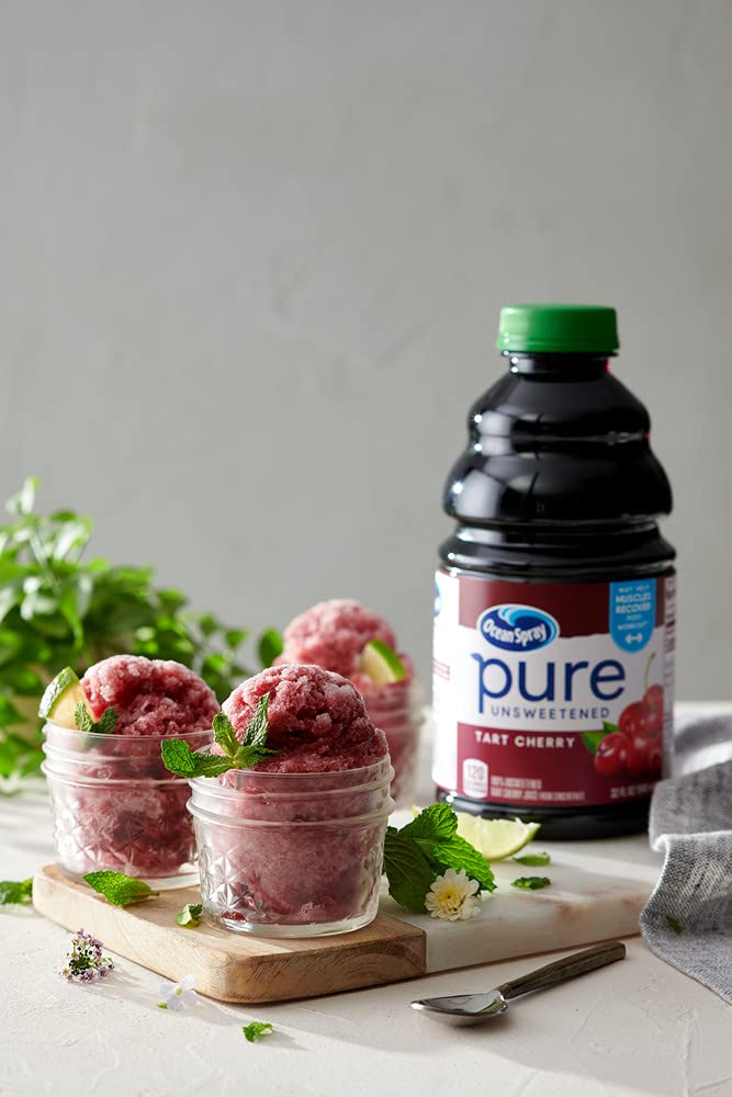 Ocean Spray junto a cerezas frescas destacando origen y pureza