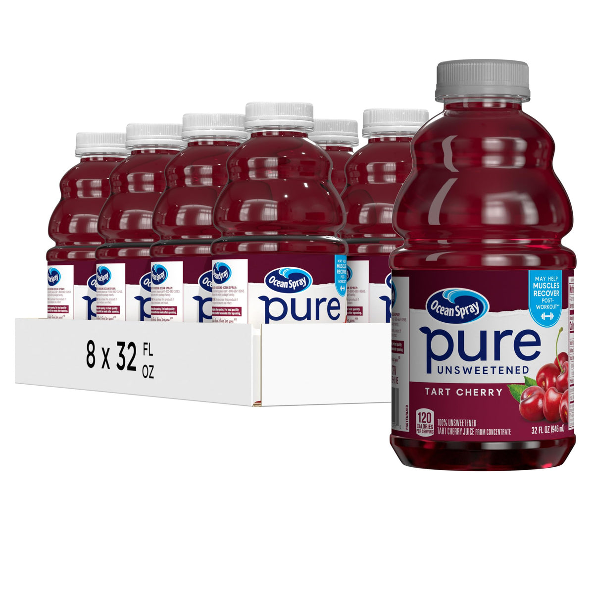Ocean Spray botella frontal 32 oz mostrando etiqueta y sabor intenso