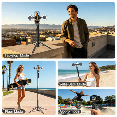 Ocwqp 360-degree phone holder clamped on smartphone for flexible framing