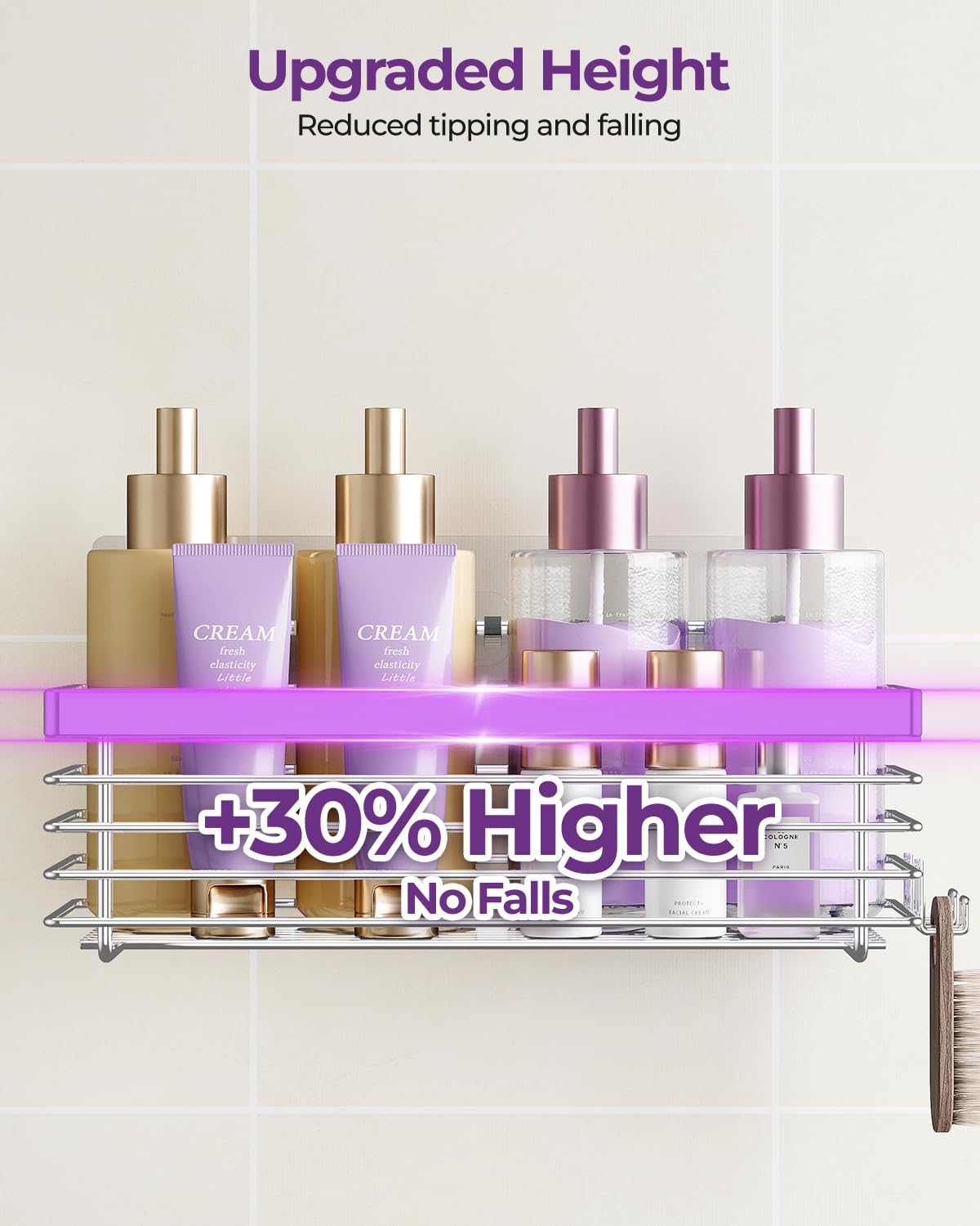 ODesign estantería con champú y acondicionador organizada y accesible en la ducha