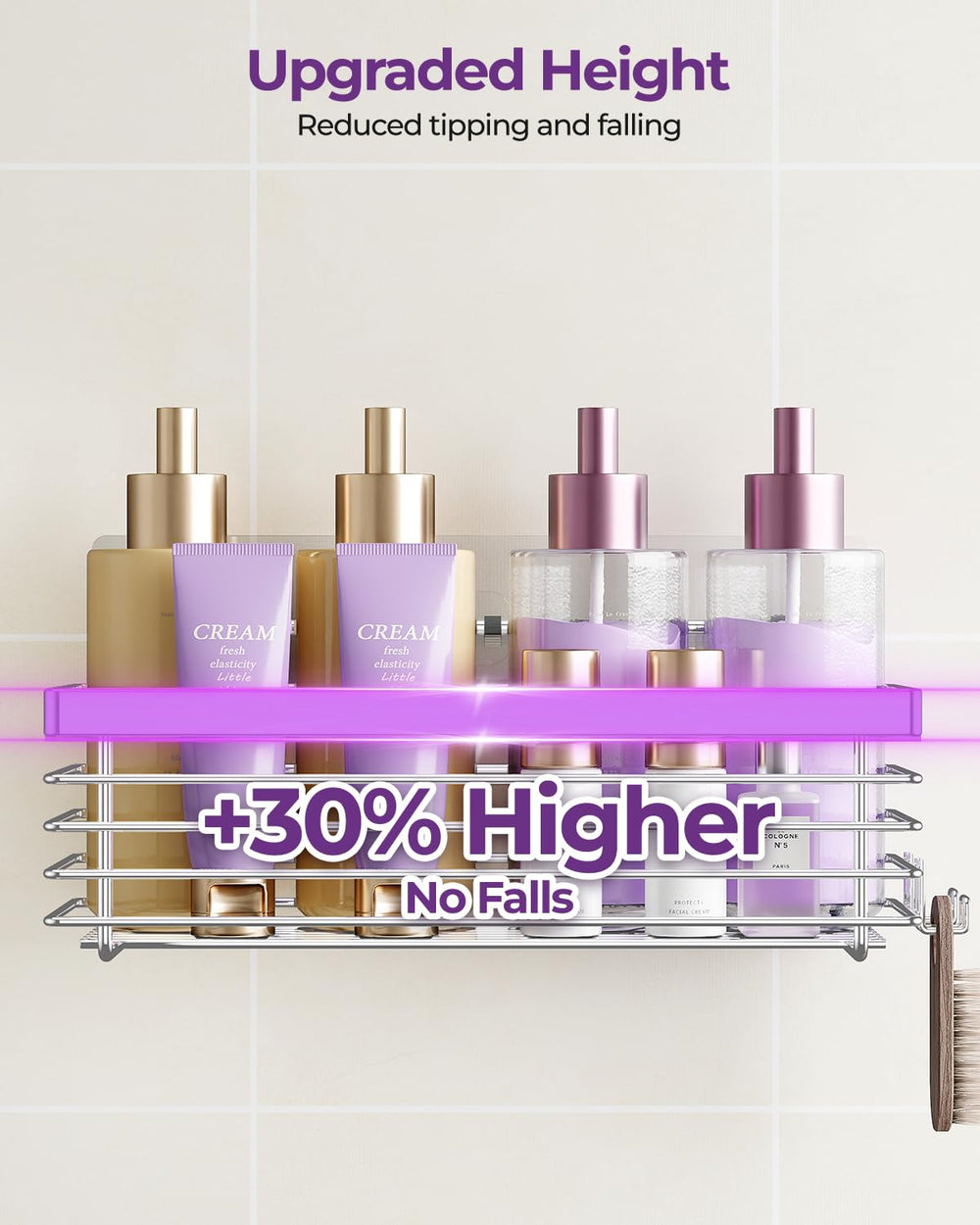 ODesign estantería con champú y acondicionador organizada y accesible en la ducha