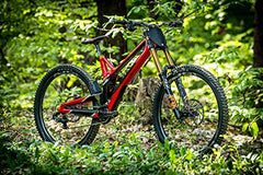 Odi plate mounted on a downhill bike showing tidy cables and professional race-ready look