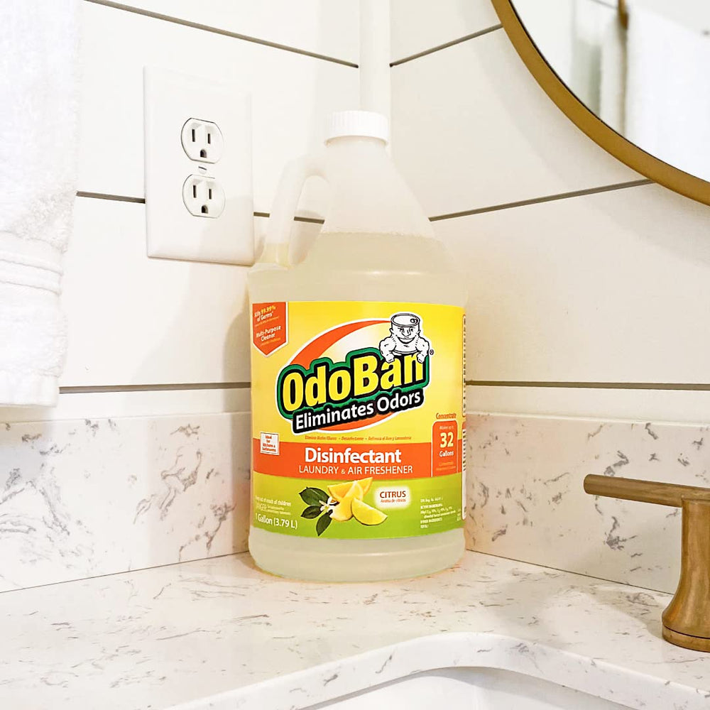 OdoBan limpiando encimera cocina dejando superficie sanitizada