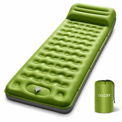 OGERY colchón inflado frontal mostrando superficie y soporte mayor