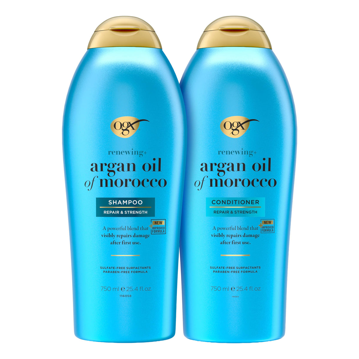 OGX pack frontal mostrando las botellas y beneficio de hidratación duradera
