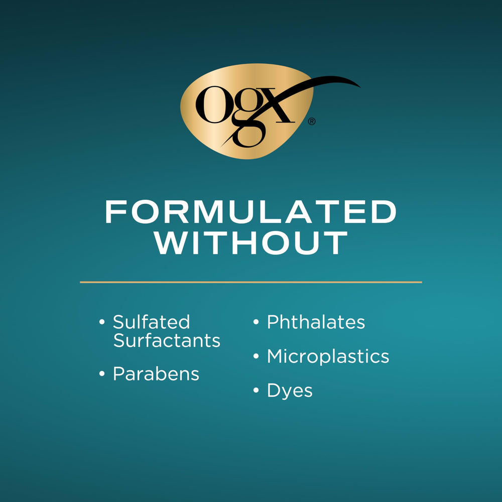 OGX ingredient focus on bamboo fiber and hydrolyzed wheat protein for volume