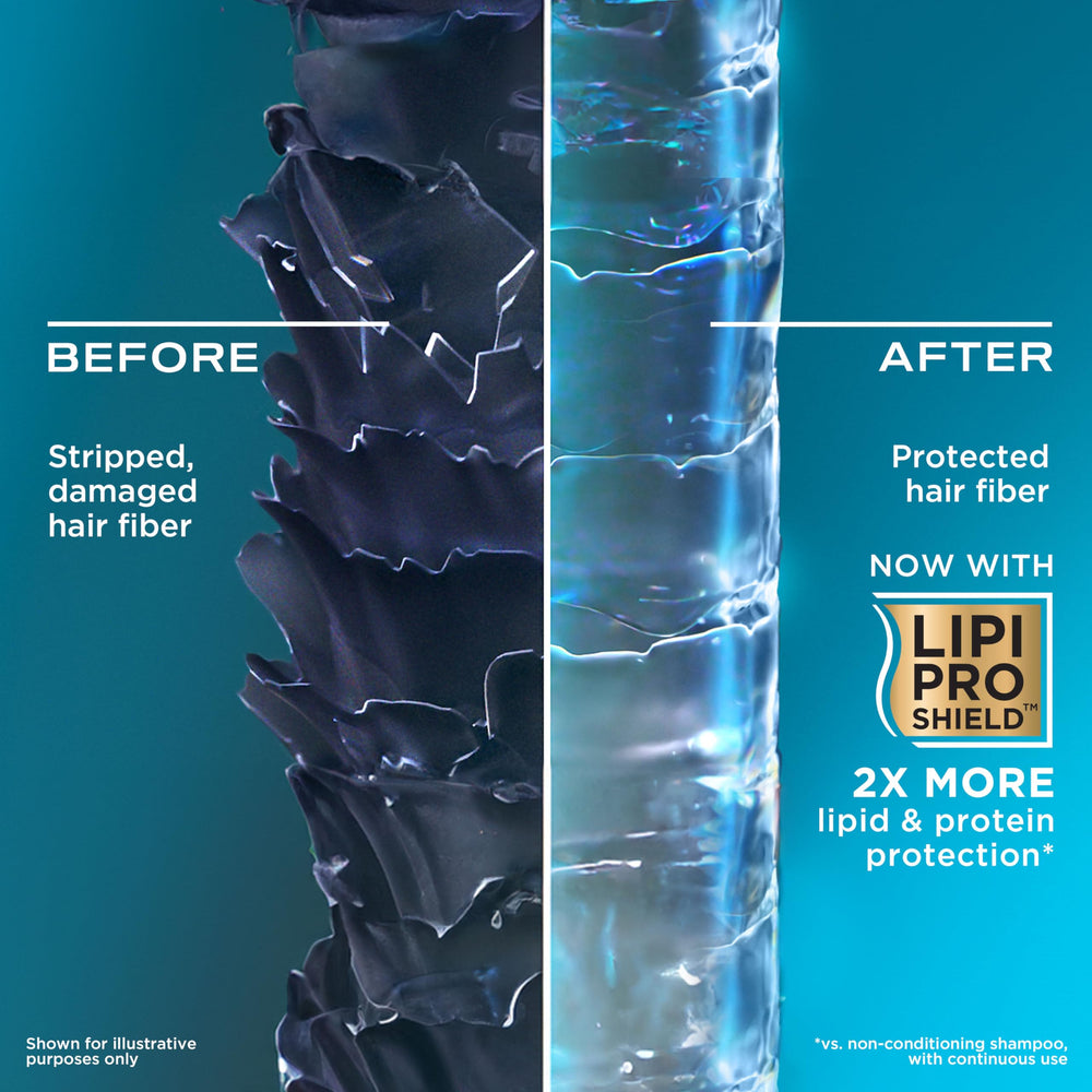 OGX shampoo producing gentle lather to cleanse and add lift