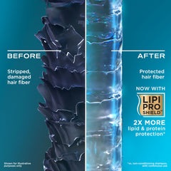 OGX shampoo producing gentle lather to cleanse and add lift