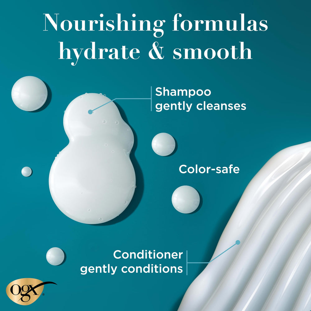OGX conditioner cream texture on fingers showing slip and smooth finish