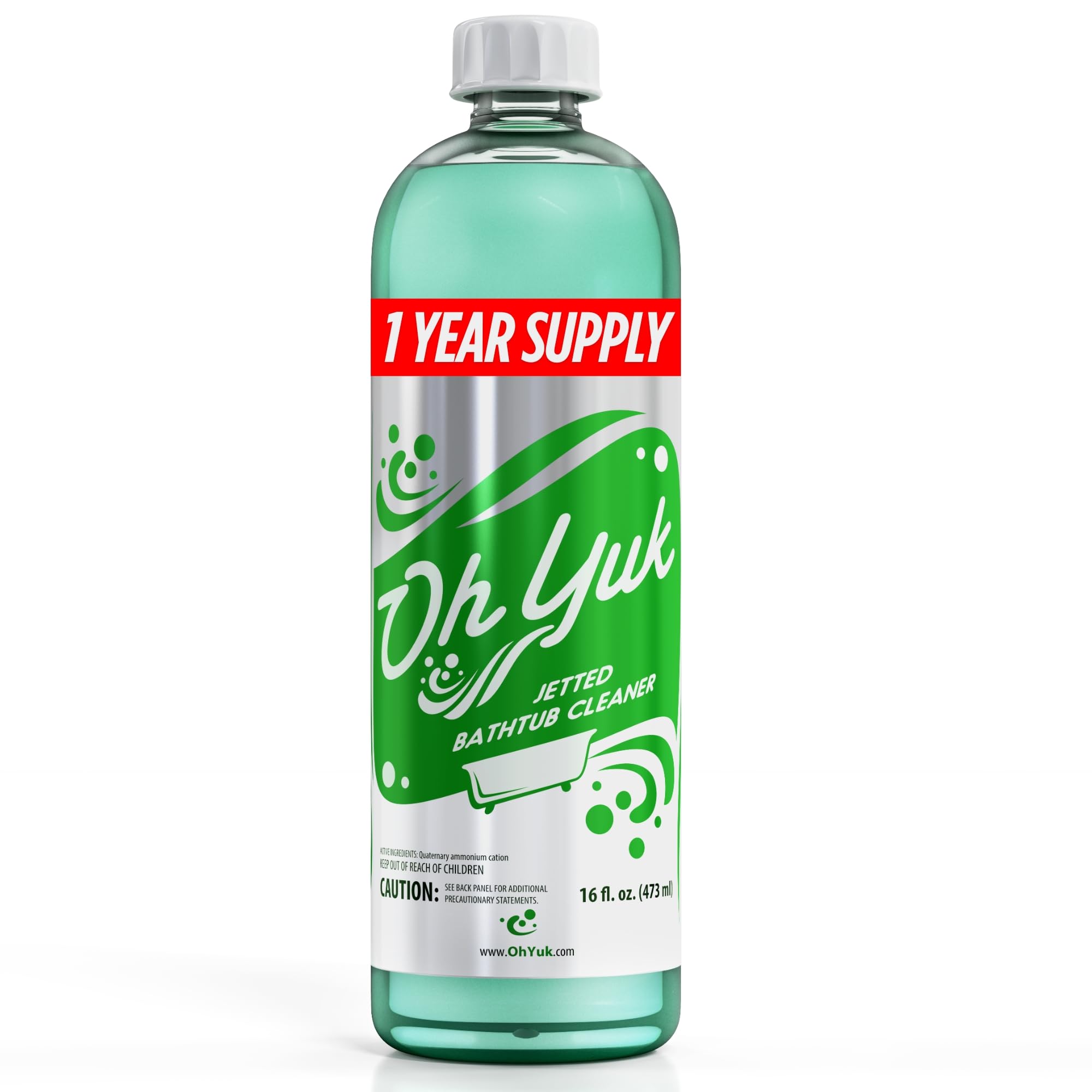 Oh Yuk frente del producto mostrando botella y etiqueta, limpieza confiable