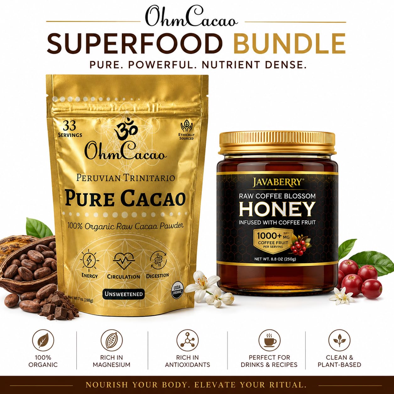 OHM Cacao molino pequeño lote ilustrando proceso de baja temperatura