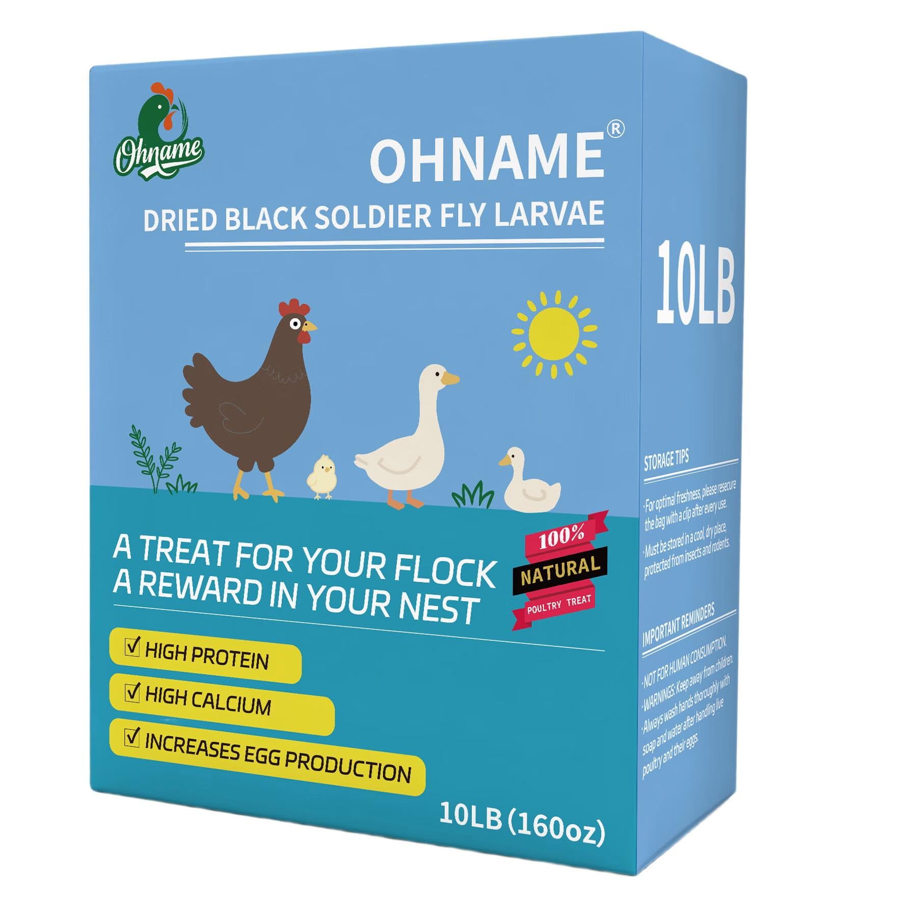 OHNAME empaque frontal 10 lb mostrando producto y beneficios visibles