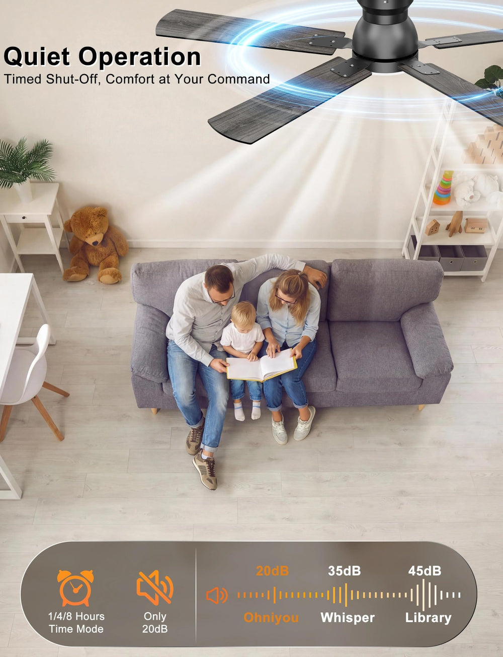 Ohniyou installed in living room demonstrating strong airflow and modern look