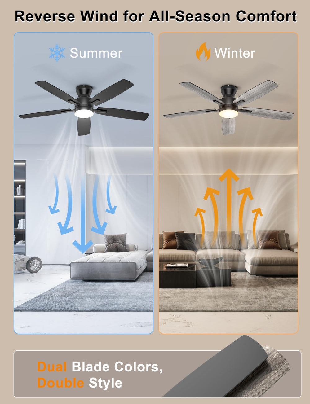 Ohniyou installed in a living room demonstrating efficient airflow and modern aesthetics