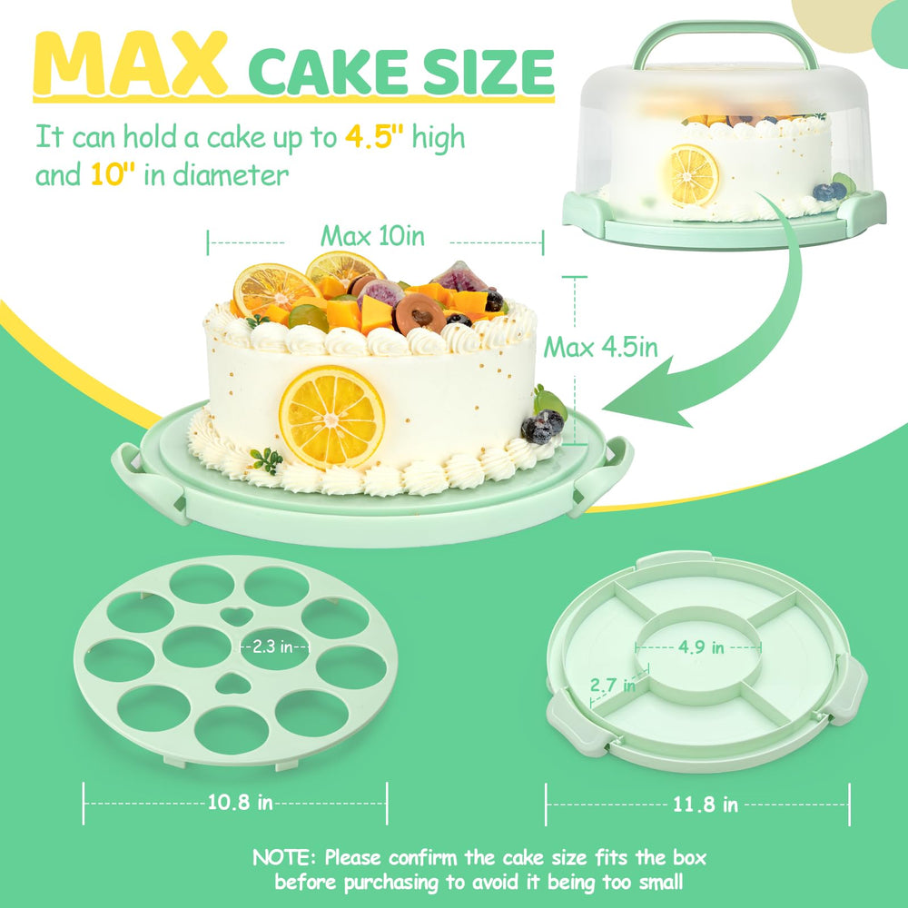 Ohuhu tarta de 10 pulgadas colocada en el contenedor