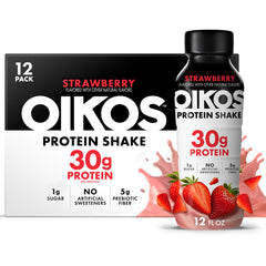Oikos botella frontal fresa mostrando diseño y conveniencia