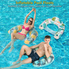 OKSUWATER persona usando flotador en piscina para relajarse