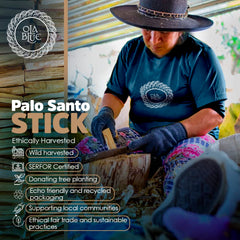 OLA BLUE palito de Palo Santo encendido, humo para limpieza y calma