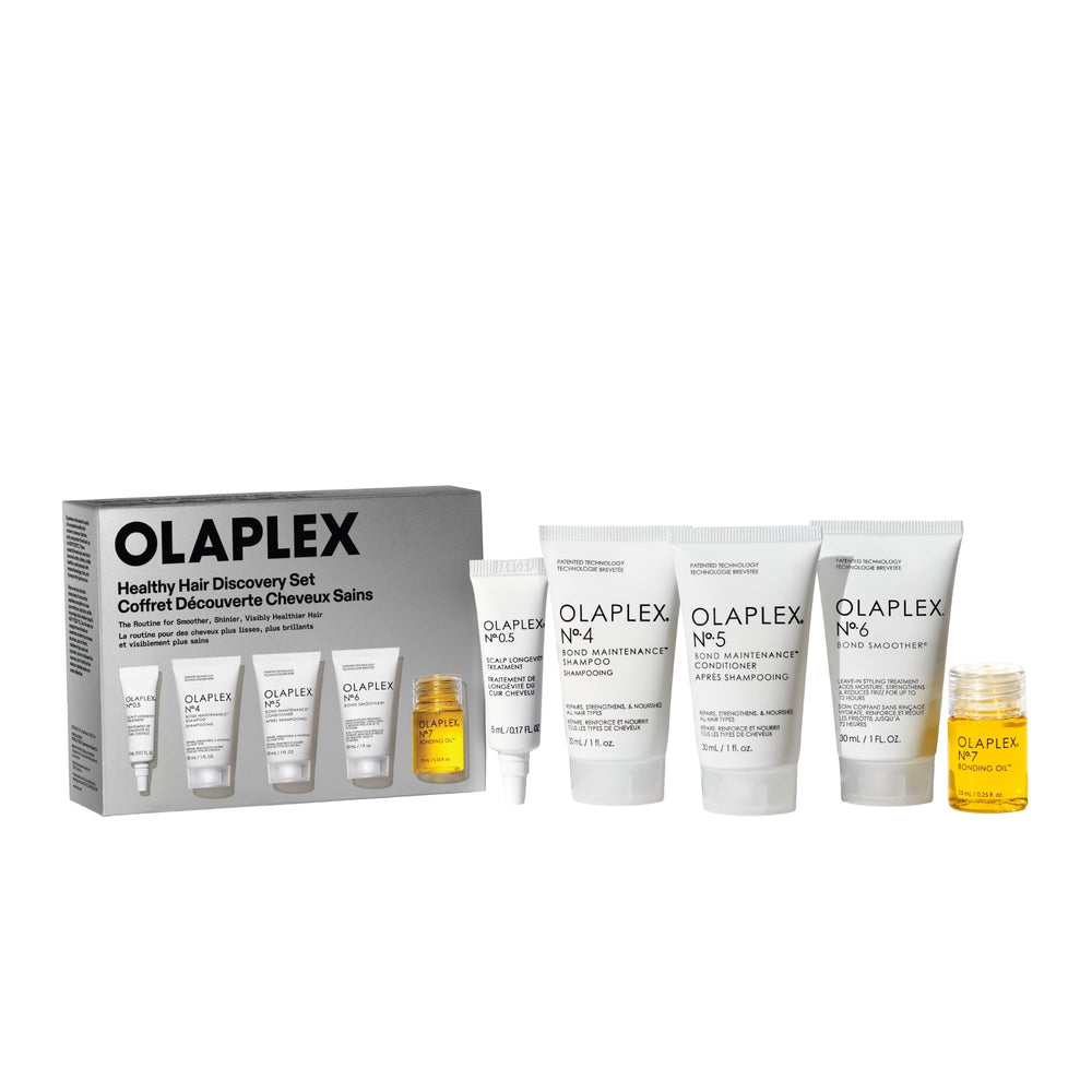 Olaplex frontal del set completo mostrando presentación y beneficios de viaje