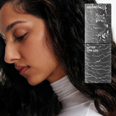 Side‑by‑side before and after hair using Olaplex N°.3PLUS demonstrating visible repair