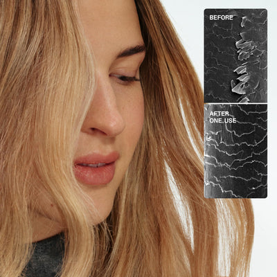 Olaplex N°.3PLUS ingredient display highlighting bond building technology benefits