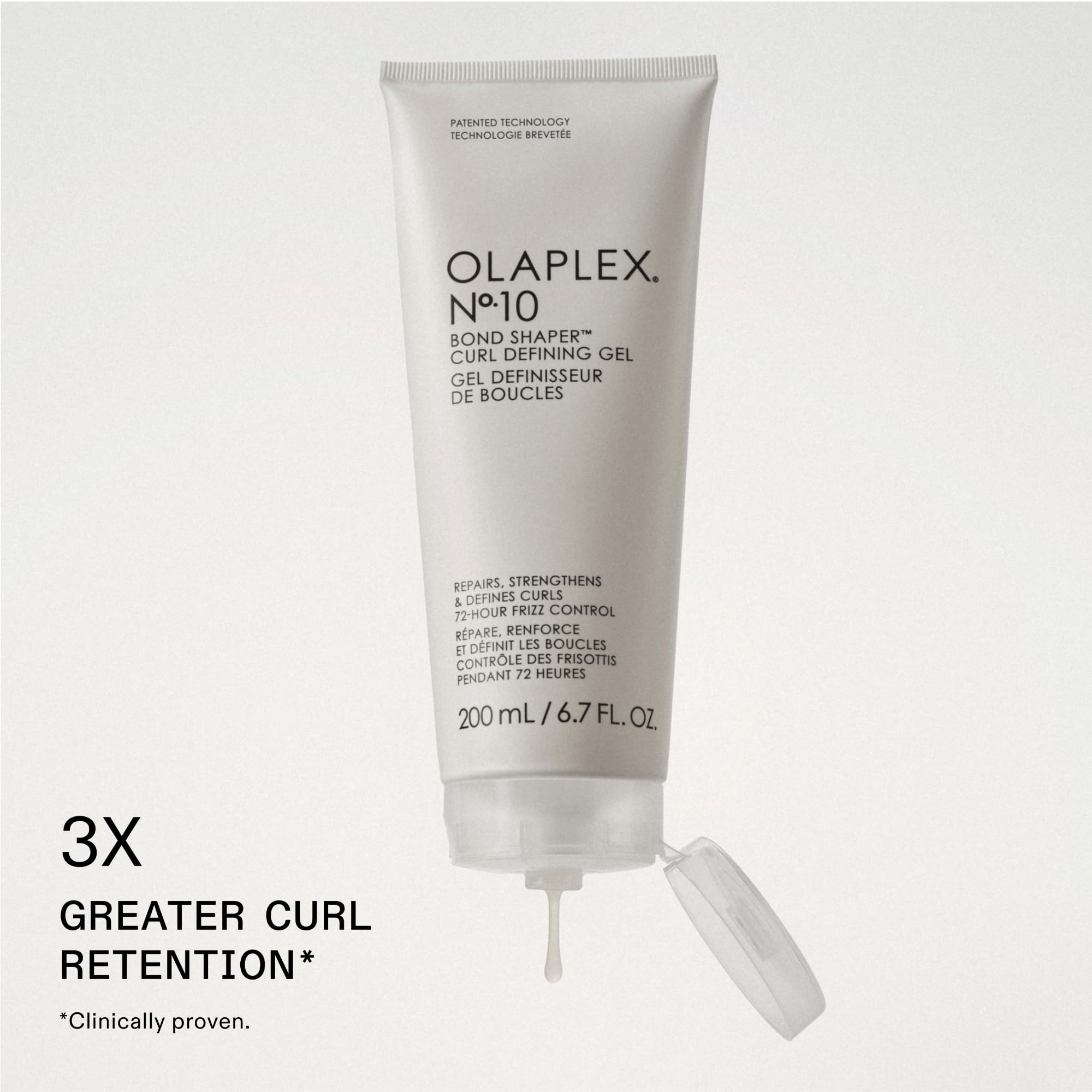 Close-up gel texture of Olaplex No.10 highlighting slip for easy detangling