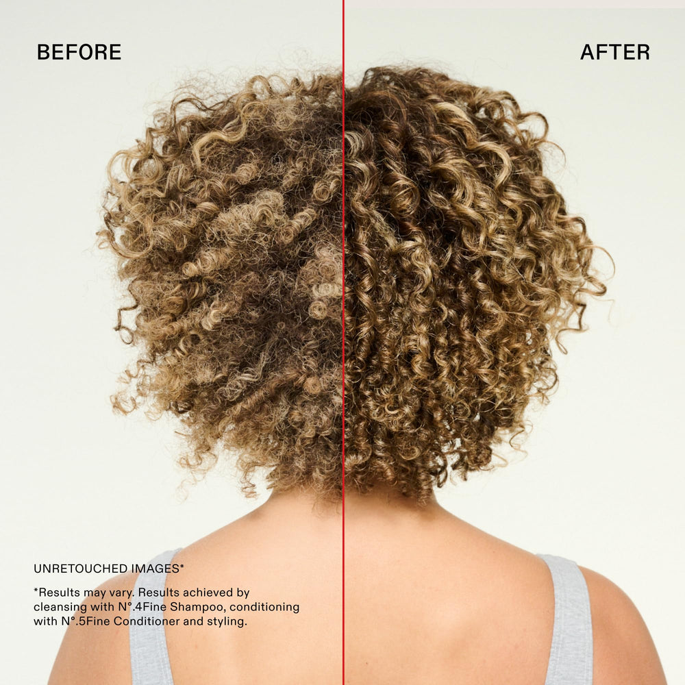 Olaplex No.4FINE in-shower scene with shampoo on hair creating lift and bounce