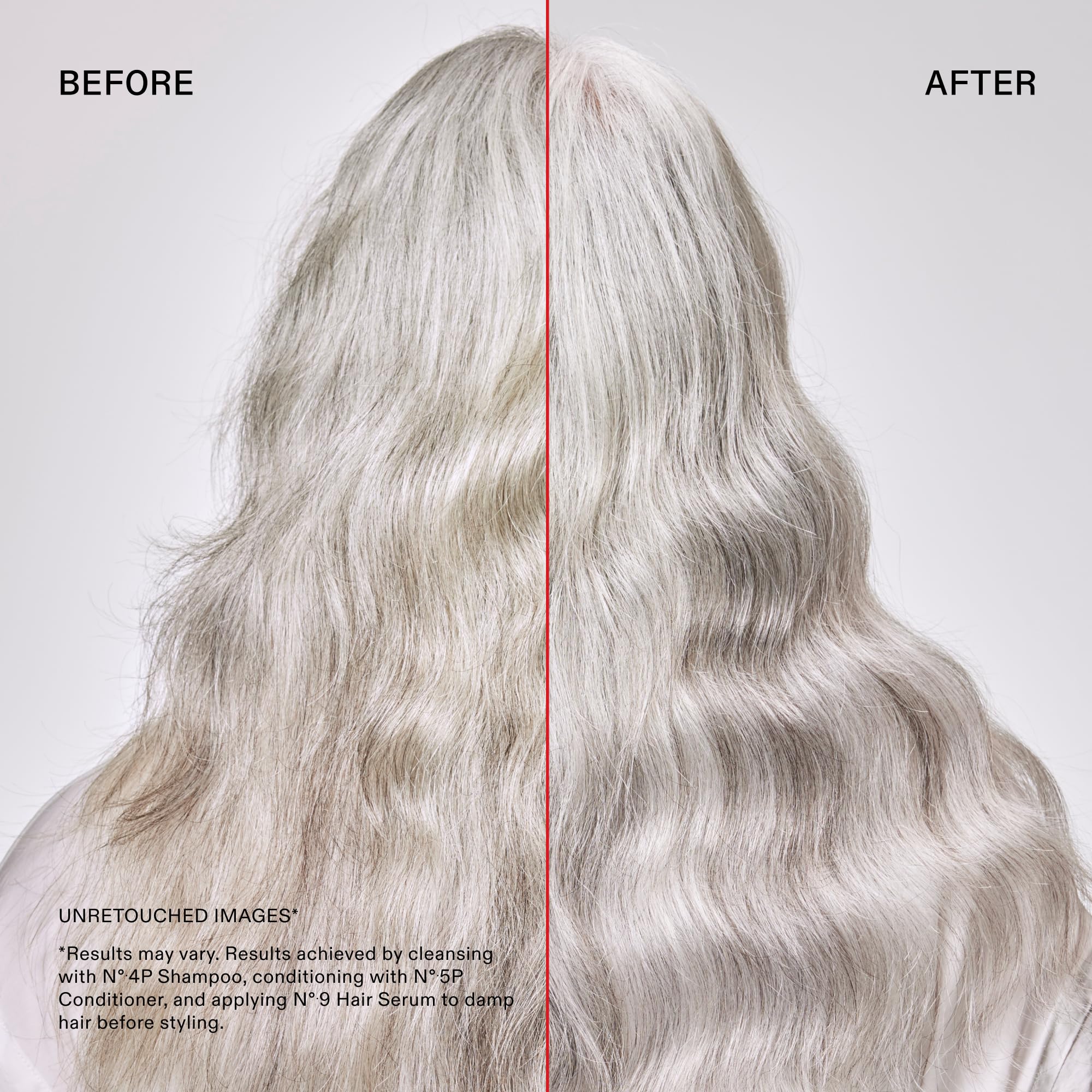 Olaplex Nº.5P 250 mL bottle next to a ruler showing the product scale