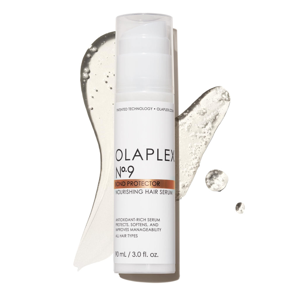 Olaplex bottle front packaging showing sleek label and 90 mL size benefit