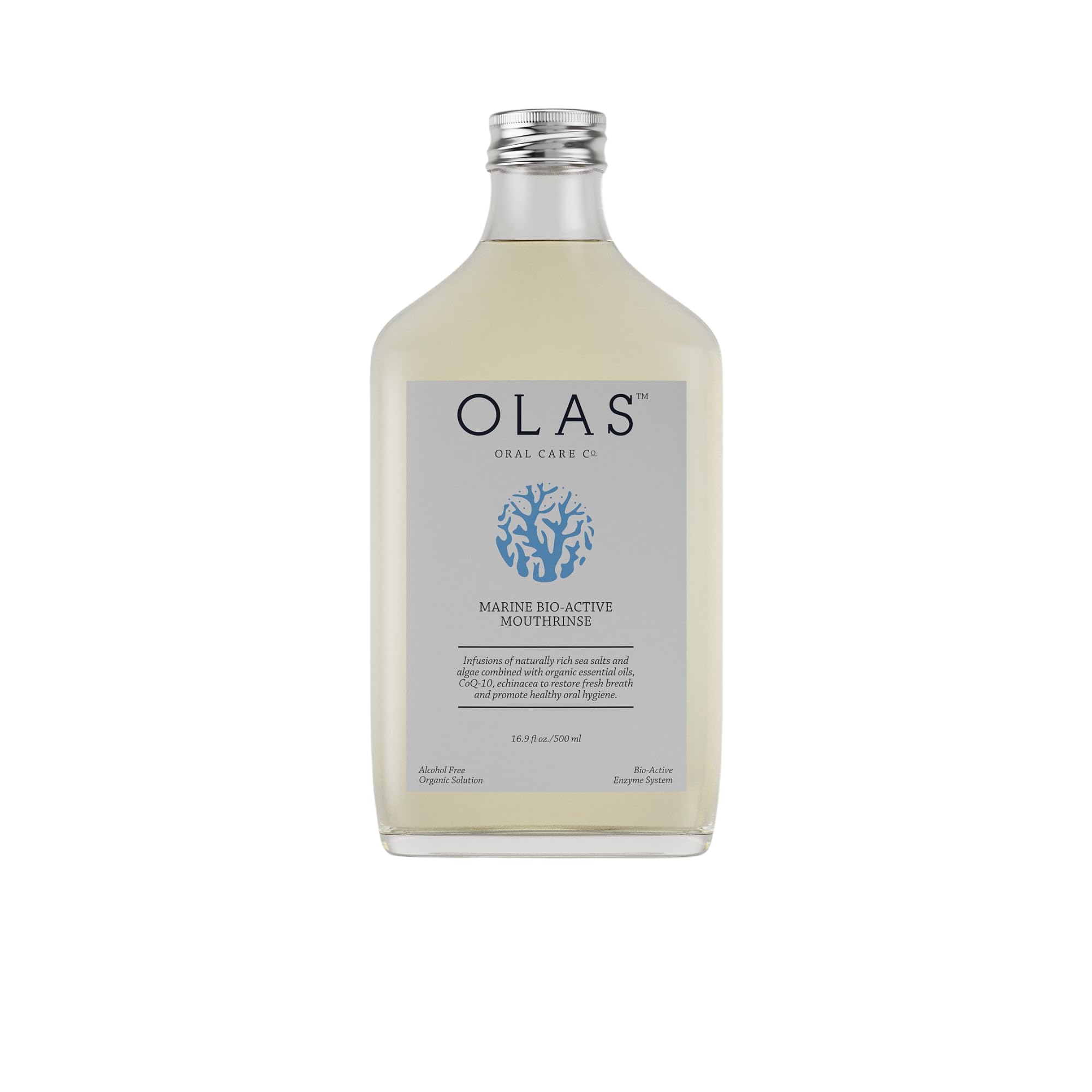 Olas botella frontal con etiqueta visible y frescor prolongado