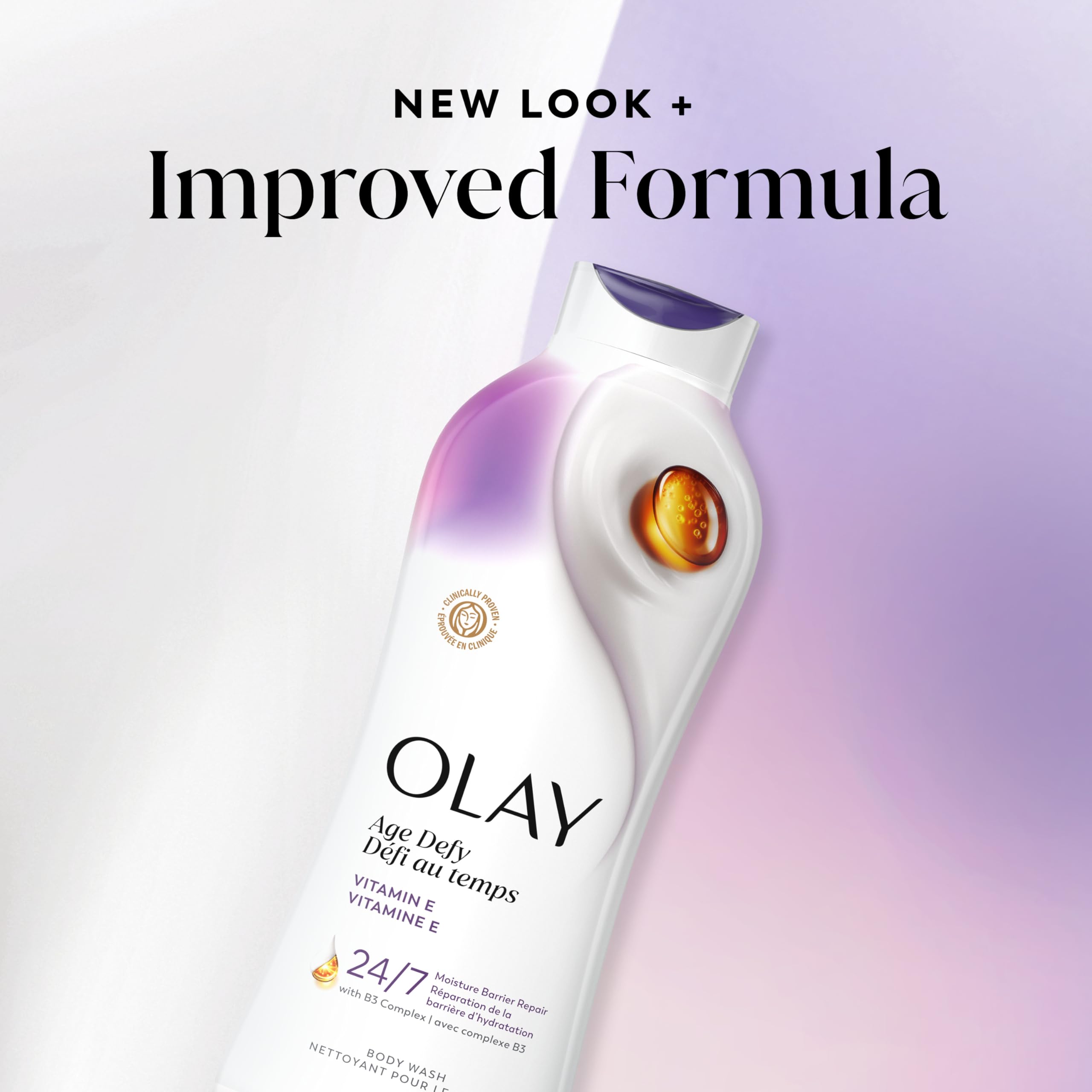 Olay gel de ducha en ambiente de baño relajante y reconfortante