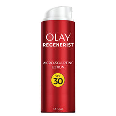 Olay paquete frontal Micro-Sculpting SPF30 mostrando producto profesional