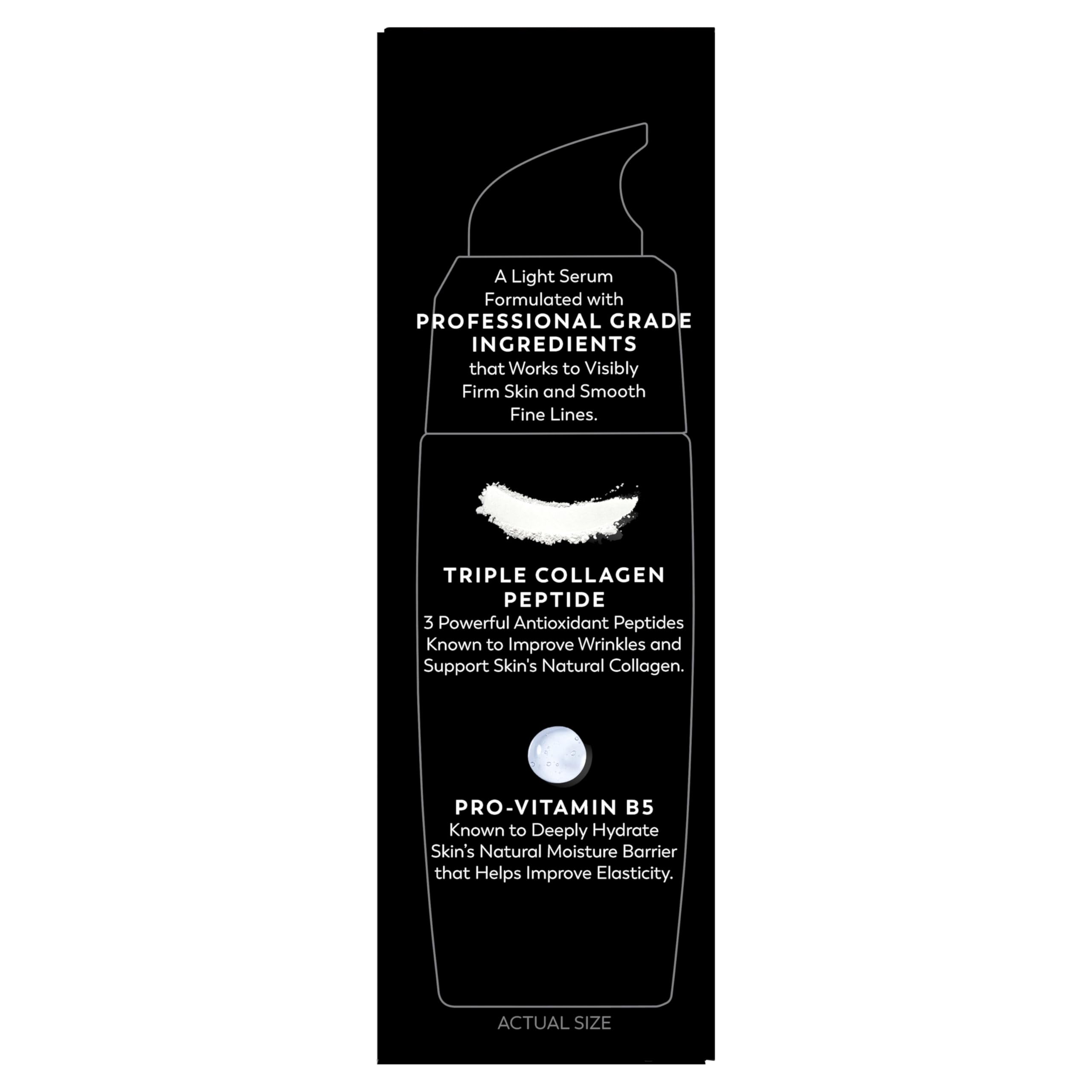 Etiqueta de ingredientes del suero Olay Regenerist destacando Amino-Peptide Complex II