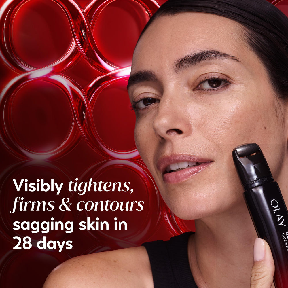 Olay roller metal tip close-up providing cooling massage benefits