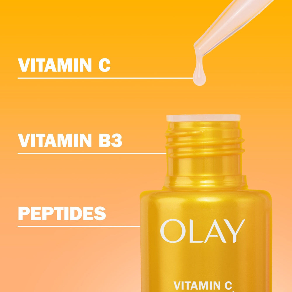 Olay suero 40 mL junto a objetos para mostrar escala y tamaño real