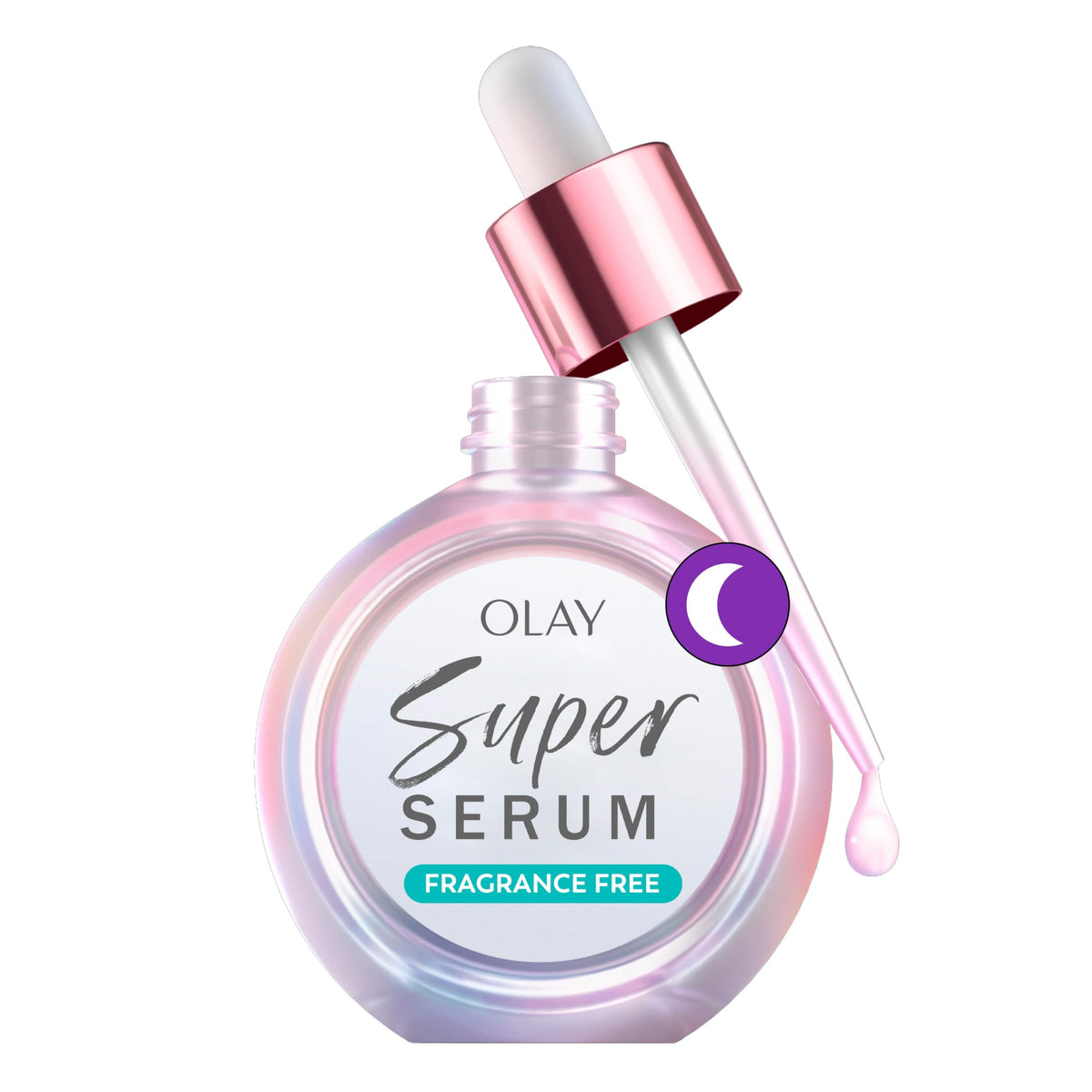 Olay super serum frente del envase mostrando presentación y beneficio renovador