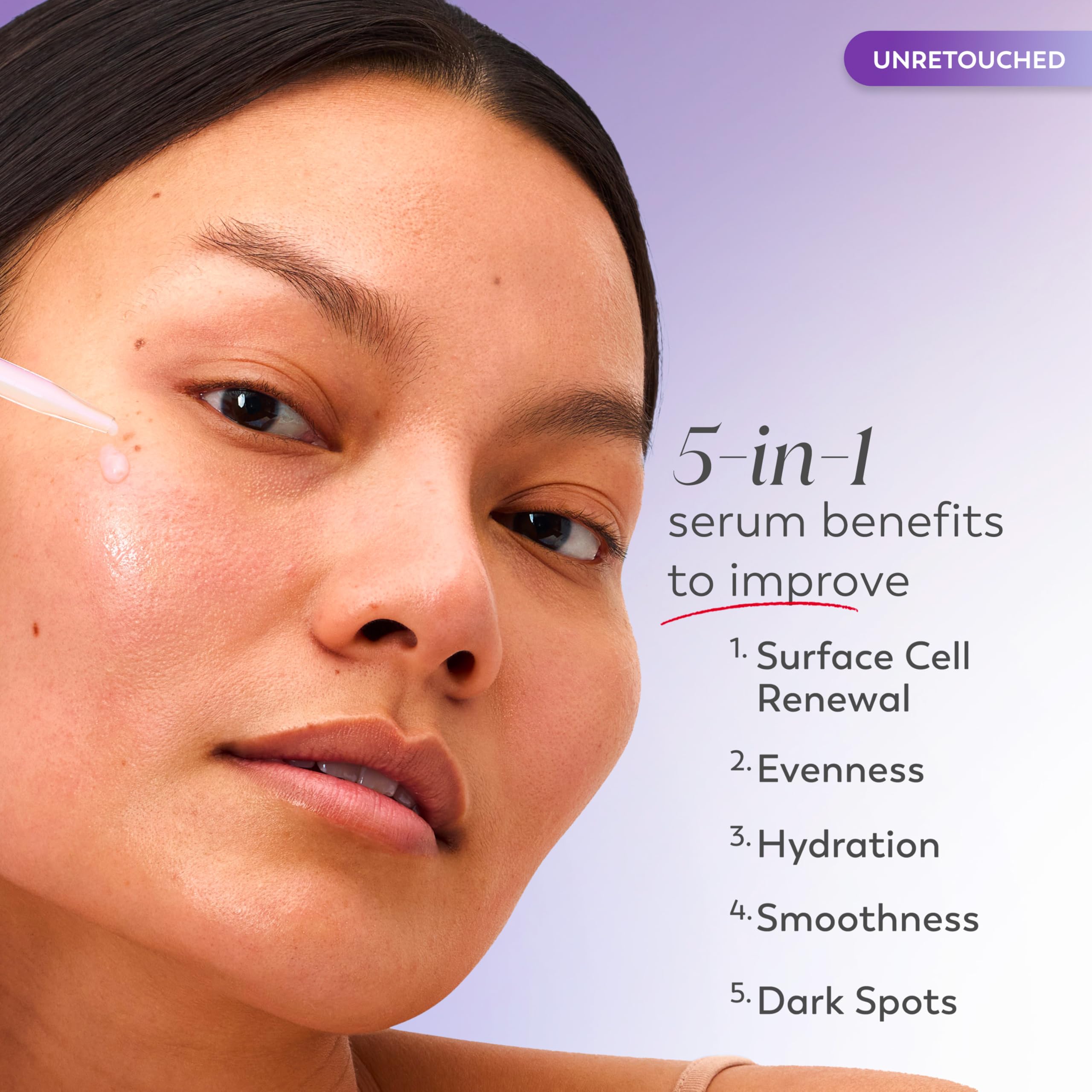 Olay super serum textura en primer plano que demuestra absorción y ligereza