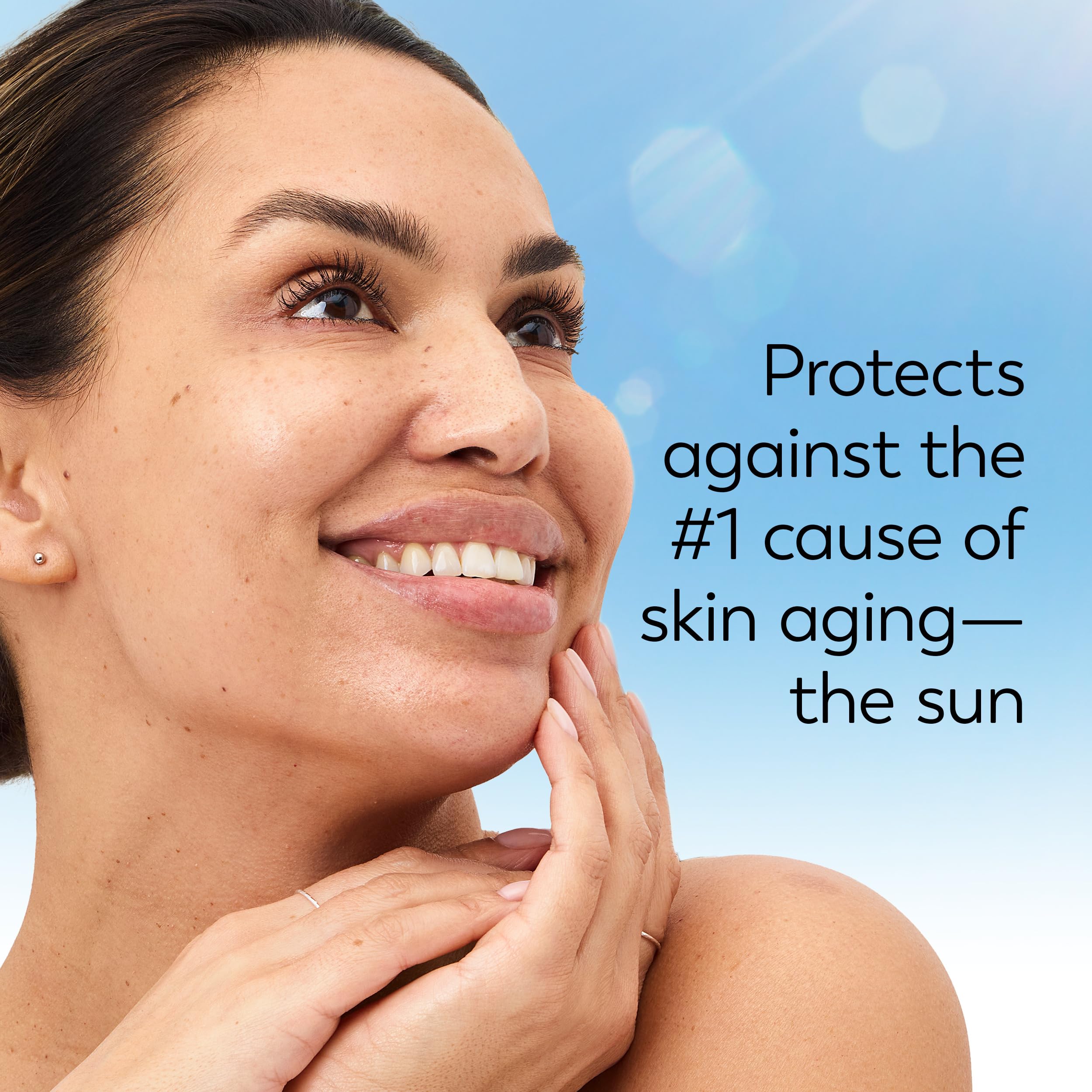 Olay frasco junto a regla para mostrar tamaño 180 ml práctico