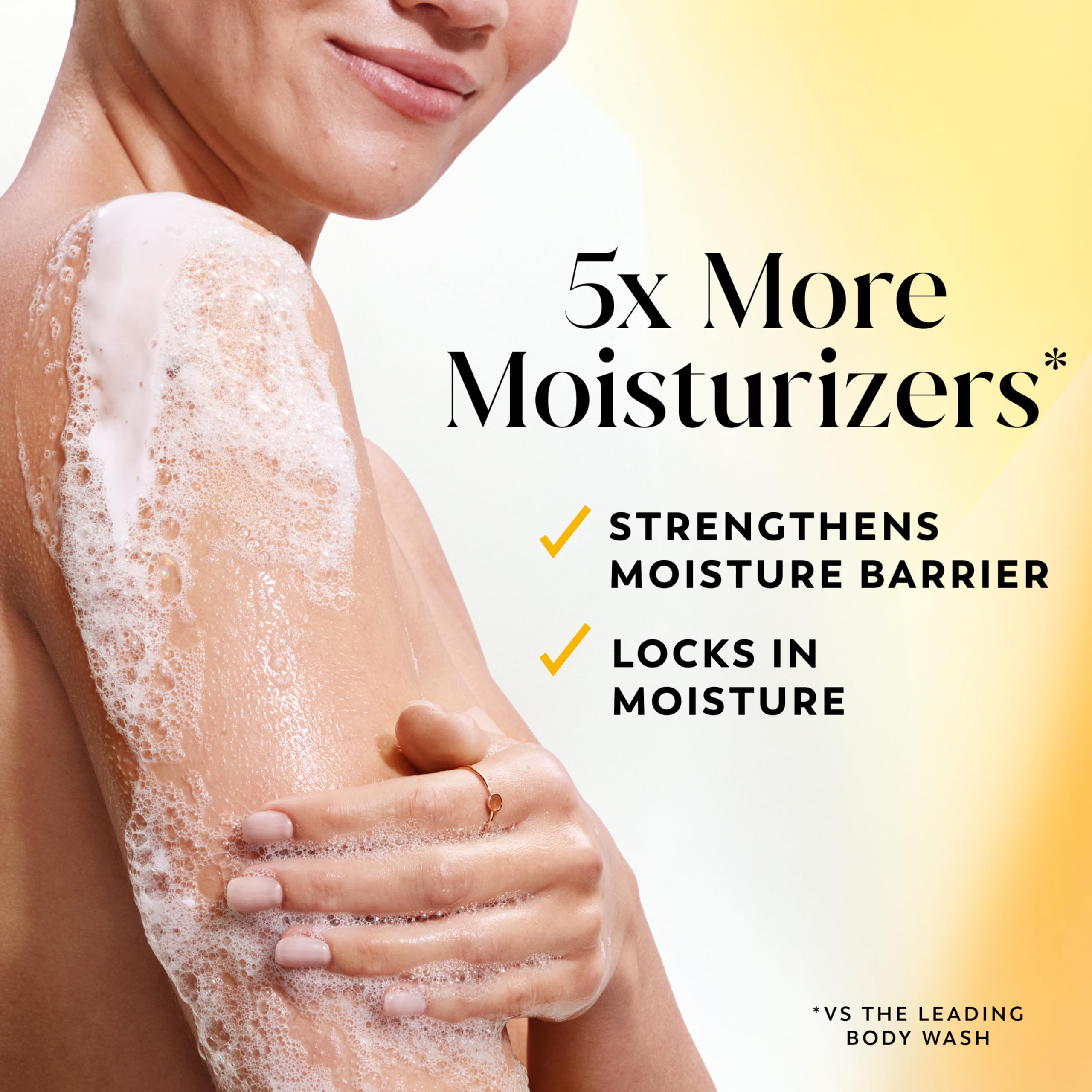 Detalle de la textura cremosa del gel Olay que muestra espuma nutritiva