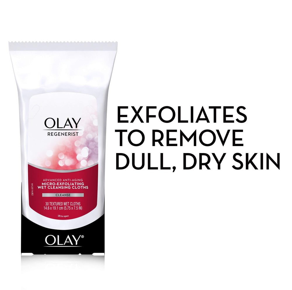 Toallita Olay detalle de la microtextura que ayuda a exfoliar suavemente