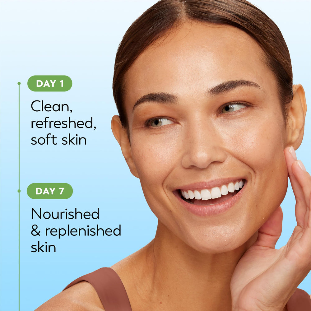 Olay rostro antes y después de limpieza, apariencia más limpia