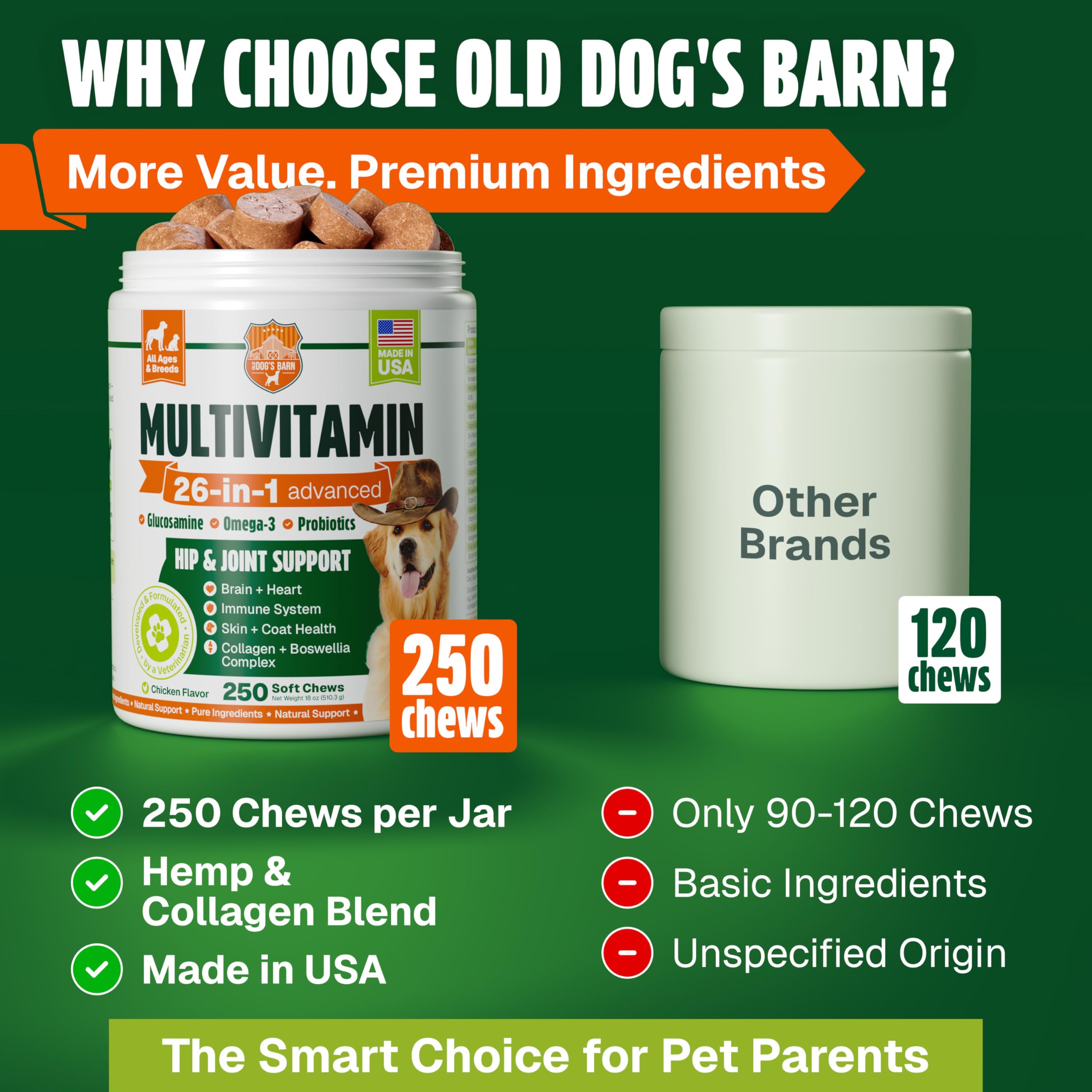 Old Dog's Barn comparación de tamaño con mano, escala real