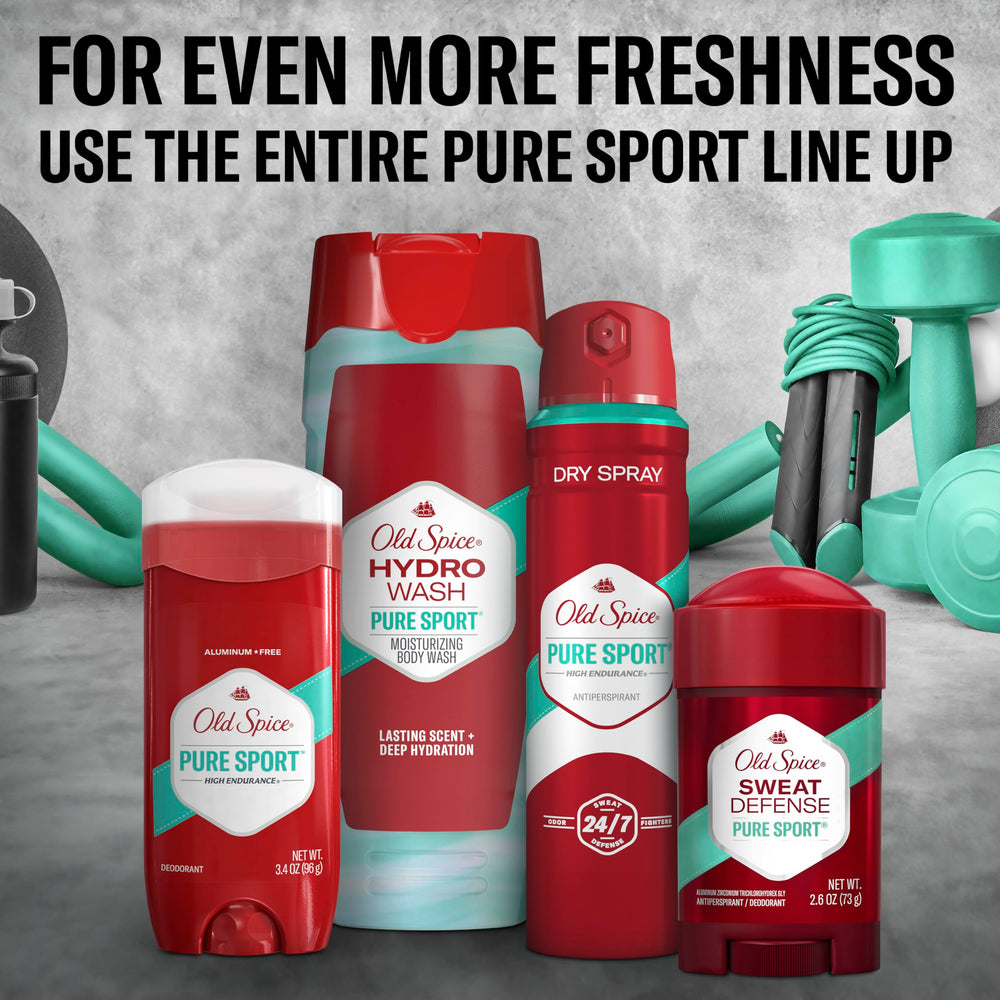 Old Spice Hydro Wash bottle on bathroom shelf showing neat storage benefit