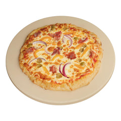 Old Stone piedra para pizza frontal mostrando superficie y tamaño, mejora horneado